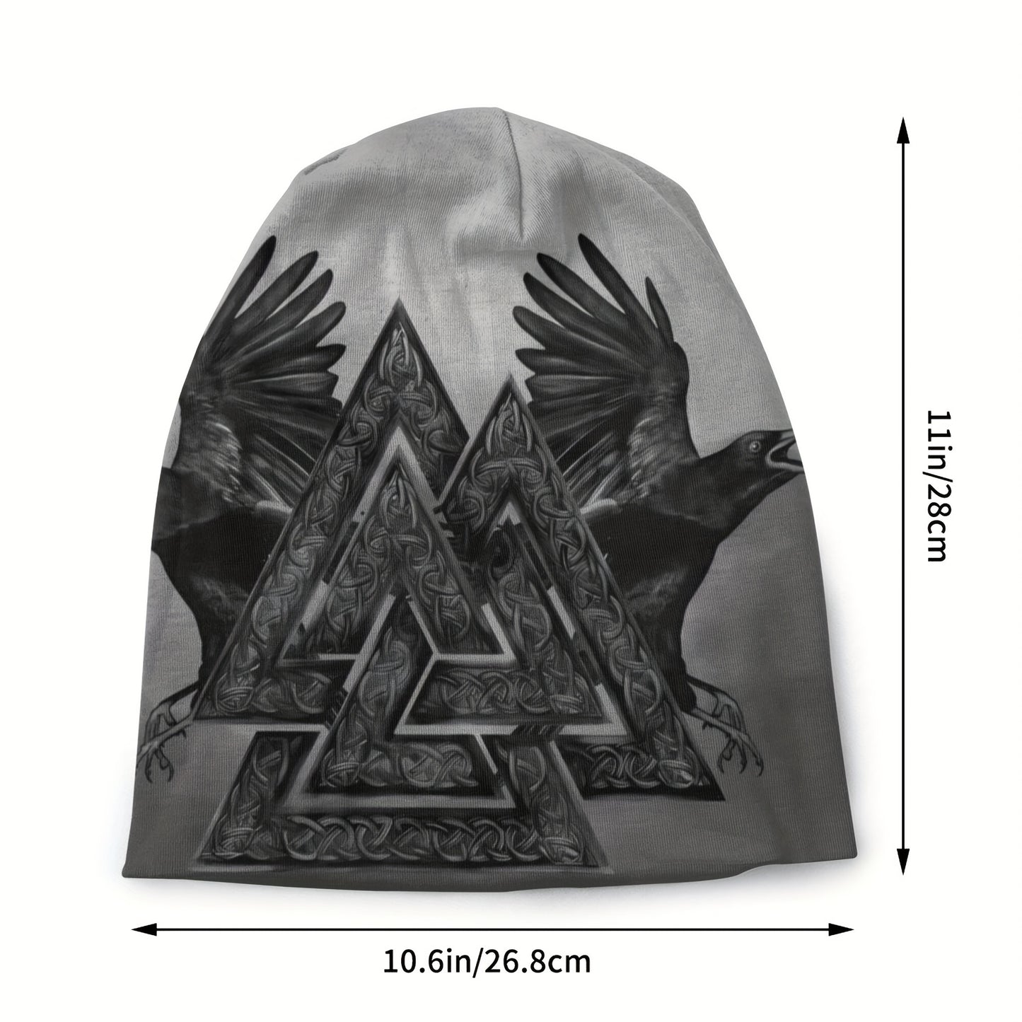 1pc Viking Thin Skullies Beanies Caps Hammer Of Thor Raven Wolf Hat For Unisex Ski Cap.