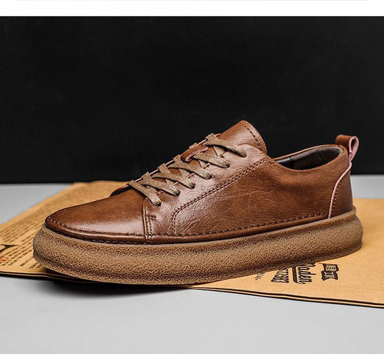 Casual Breathable Versatile And Trendy British Leather Board Shoes
