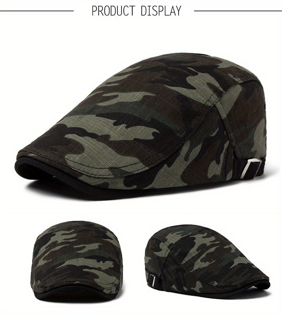 Fashionable Camouflage Beret for Men and Women - Soft, Lightweight Newsboy Cap for Spring, Summer, Autumn - Outdoor Casual Hat, Thin, Caps