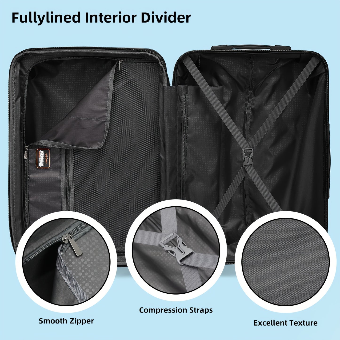 Luggage Sets 3 Piece, Hardside 20 IN Carry on Luggage Airline Approved PC+ABS Suitcase Set with Spinner Wheels TSA Lock, Lightweight Rolling Suitcase for Men and Women, Cheetah Print