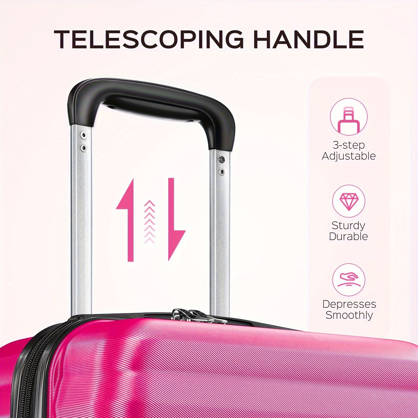 3-Piece Set Luggage (20"+24"+28") for Travel, Large Space and Elegant color, with Secure Combination Lock