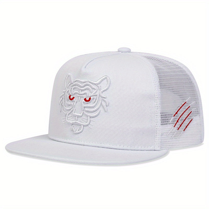 1pc Men's Animal Tiger Head Baseball Caps, Hip Hop Adjustable Hat, Suitable For Spring And Autumn, Travel, Seaside, Vacation, Outdoor