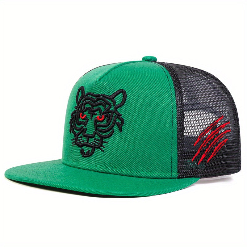1pc Men's Animal Tiger Head Baseball Caps, Hip Hop Adjustable Hat, Suitable For Spring And Autumn, Travel, Seaside, Vacation, Outdoor