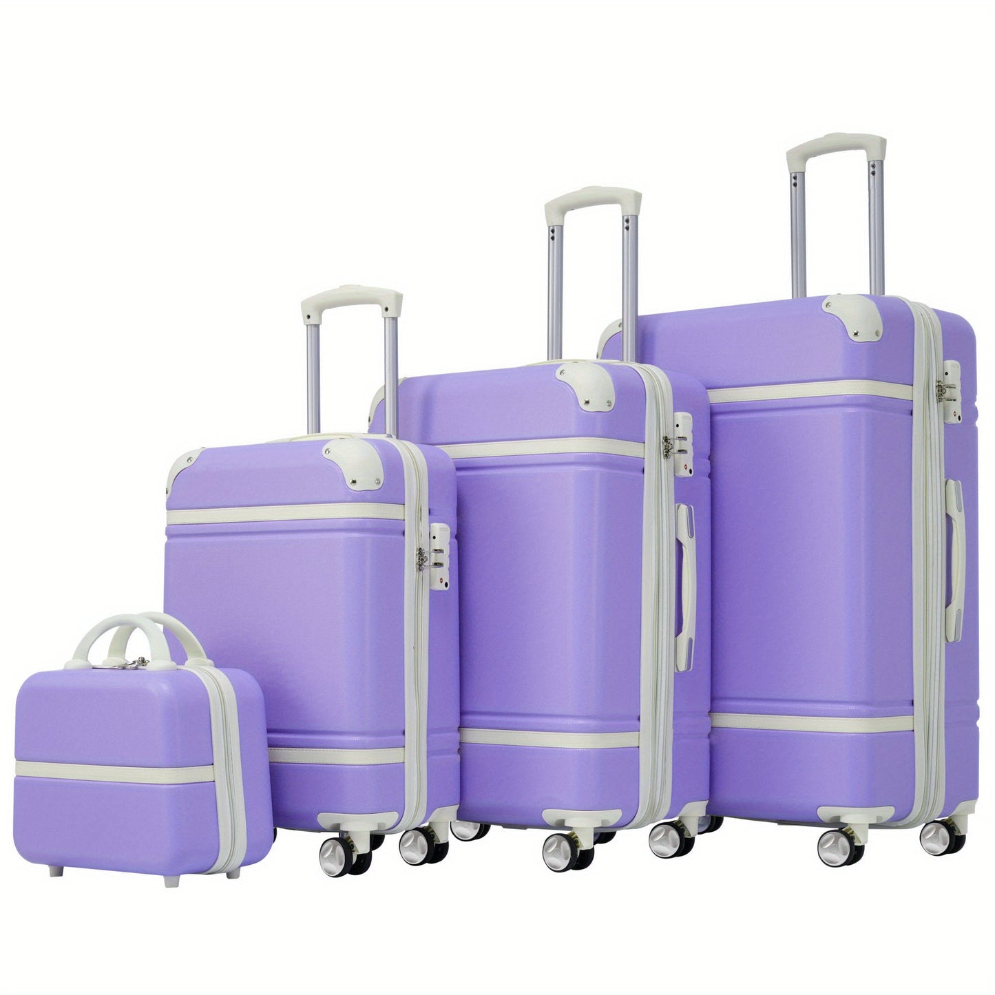 Hardshell Luggage Sets, 4 Pieces 20"+24"+28" Luggages and Cosmetic Case, Spinner Suitcase with TSA Lock, Lightweight