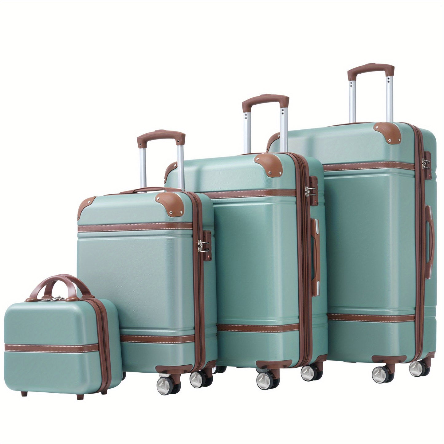 Hardshell Luggage Sets, 4 Pieces 20"+24"+28" Luggages and Cosmetic Case, Spinner Suitcase with TSA Lock, Lightweight