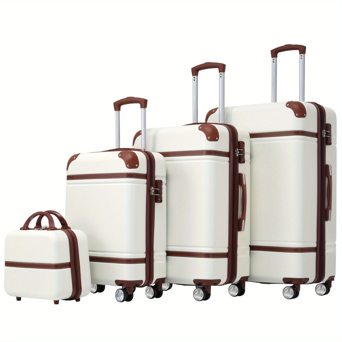 Hardshell Luggage Sets, 4 Pieces 20"+24"+28" Luggages and Cosmetic Case, Spinner Suitcase with TSA Lock, Lightweight