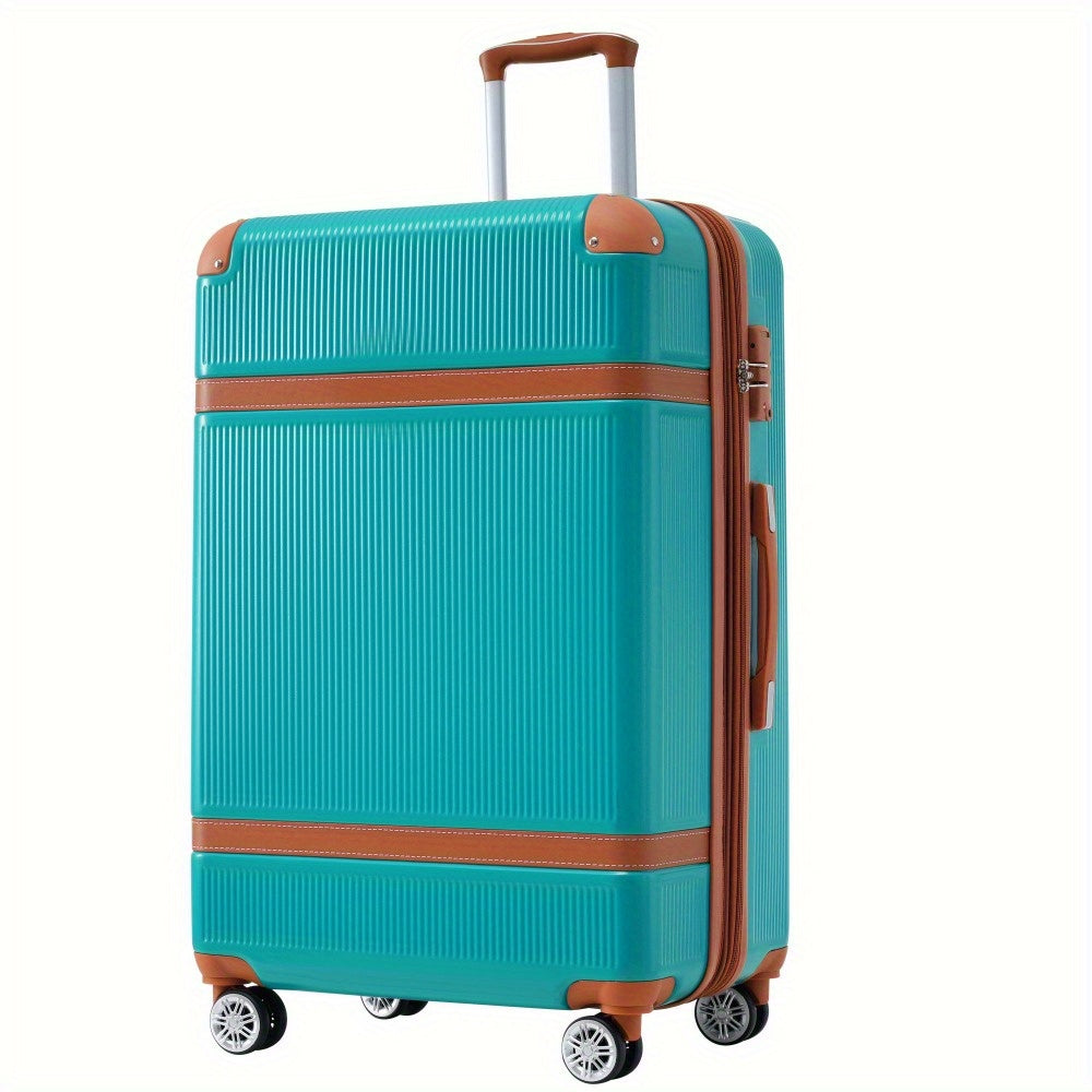 3 Piece Expandable Luggage Set, ABS Suitcase with TSA Lock, Spinner Wheels Scratch-Resistant Lightweight Spinner Suitcase, Durable Family Travel Suitcases Set, (20/24/28 Inch) Blue