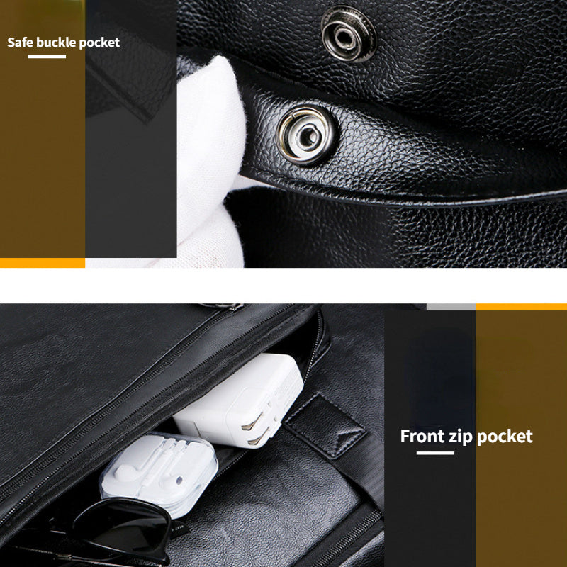 Large Capacity Vintage Style PU Leather Travel Tote Bag - Spacious Business Trip Duffle with Adjustable Shoulder Strap, Multiple Compartments, and Hand Carry Design - Durable, Stylish, and Easy to Organize Luggage for Men, No