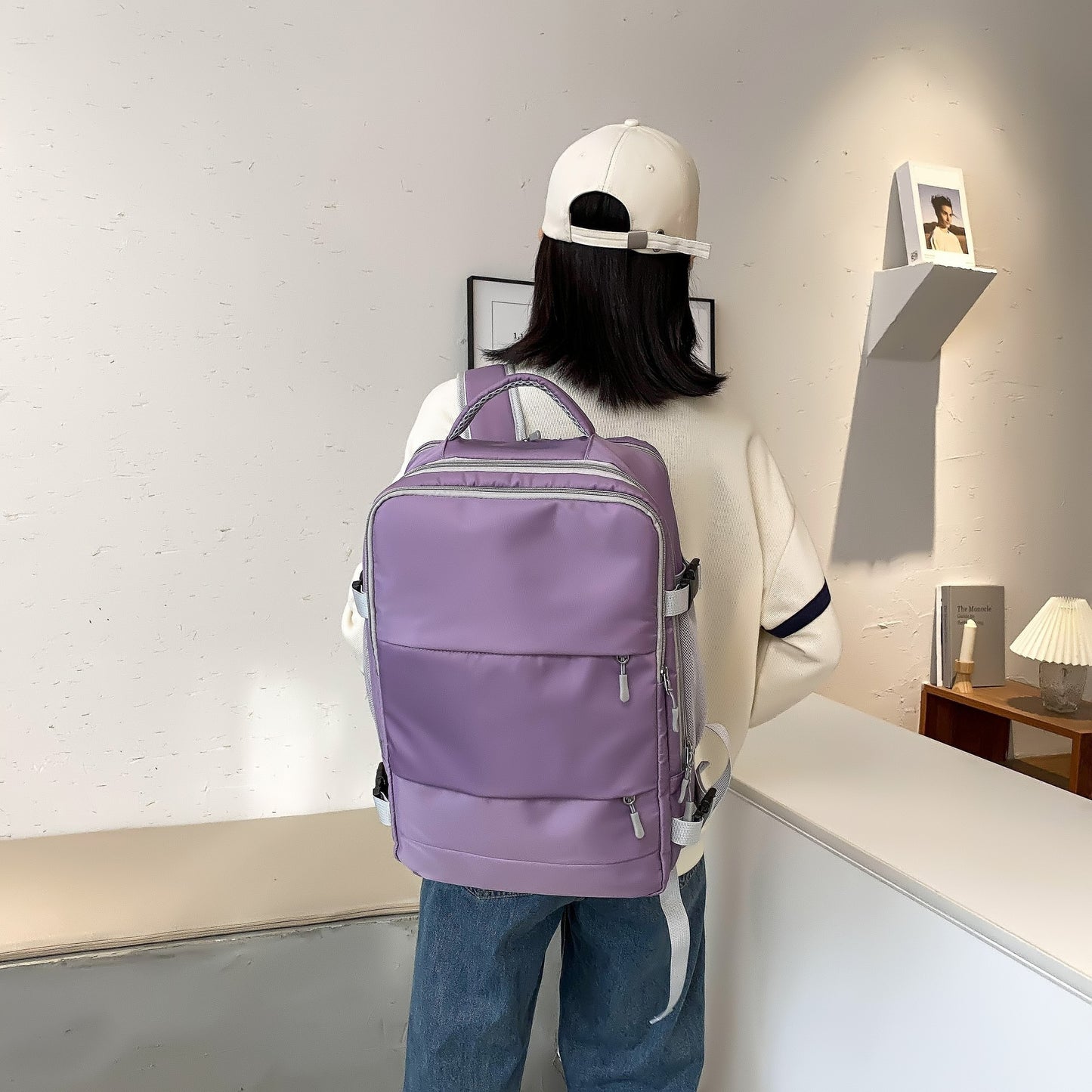 Expandable Travel Bag with Extra-Large Capacity, Women's Backpack, Lightweight Luggage for Business Trips, Suitable for Commuting and Office Use