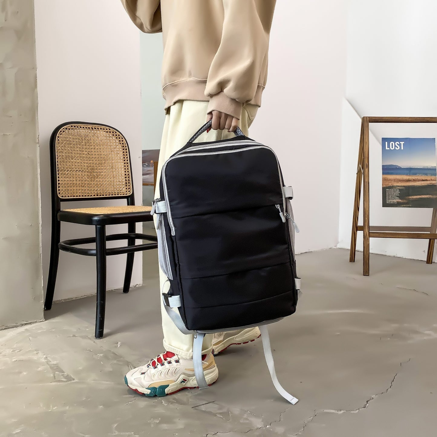 Expandable Travel Bag with Extra-Large Capacity, Women's Backpack, Lightweight Luggage for Business Trips, Suitable for Commuting and Office Use