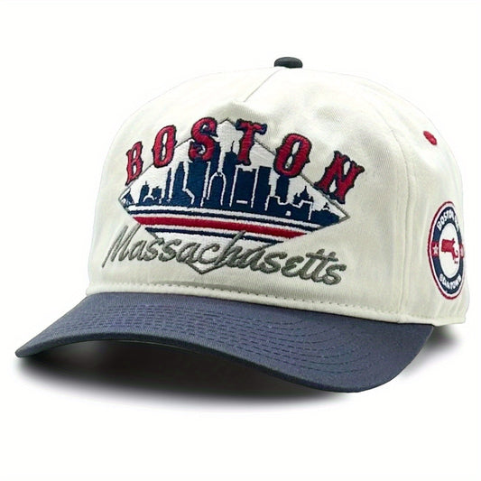 Vintage Boston Trucker Hat - Baseball Caps with Ultra-Comfortable Adjustable Fit, Street-Ready Outdoor Hip Hop Style, Durable Design for Men and Women - Perfect for Casual Daily Wear, Outdoor Activities, Sports Fans, and Ever