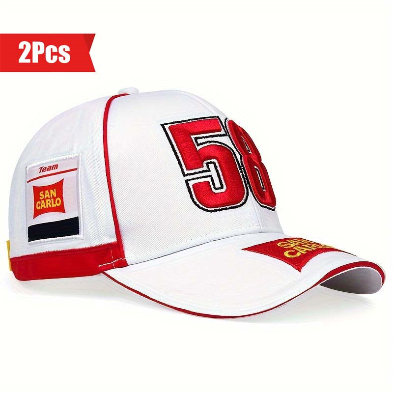 2PCS Embroidery Snapback Baseball Caps for Men Fashion Hip Hop Hat