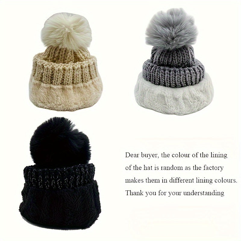 Brand Winter Knitted Scarf Hat Set Thick Warm Skullies Beanies Hats for Women Solid Outdoor Snow Riding Ski Bonnet Caps Girl