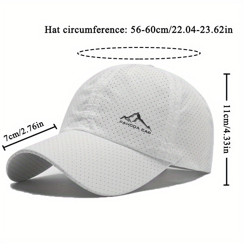 2pcs Quick-Dry Polyester Baseball Caps with Snow Mountain Logo, Unisex Sports Hats for Outdoor Activities, Leisure Fashion Trend Caps for Men and Women