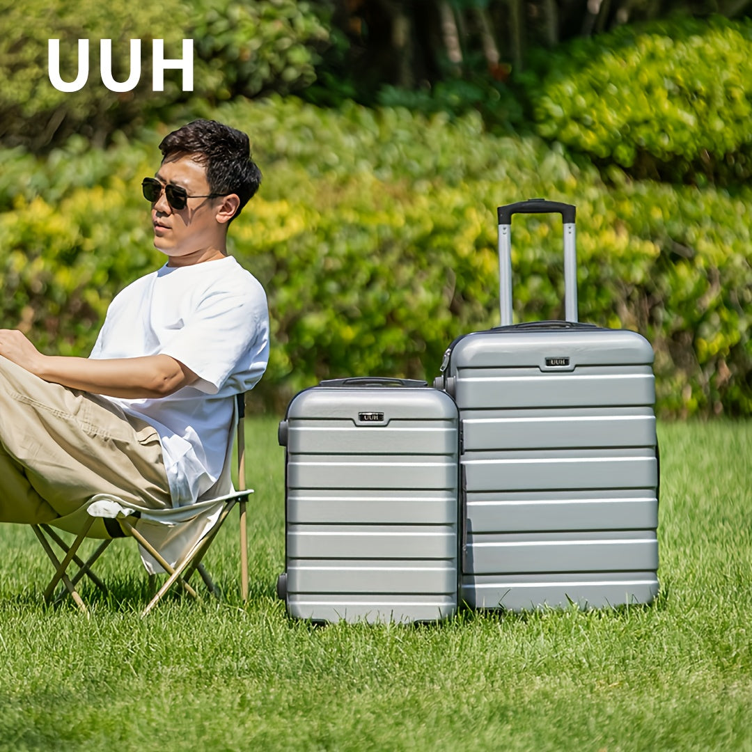 UUH-3-Piece Luggage Set-Telescoping Handle, Spinner Wheels, -Durable ABS Shell-Combination Locks, Smooth-Rolling Trolley Wheels-20/24/28 Inches Perfect For All Trip