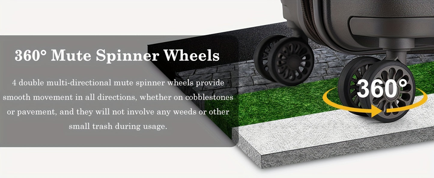 Somago Expandable Luggage Sets (20/24/28) 3 Pieces Travel Suitcases Hardside Polypropylene Material Lightweight Suitcase Set With Spinner Wheels YKK Zippers TSA Lock With 6 Pcs Packing Cube