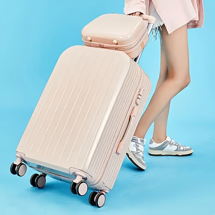 2pcs Hard Shell Luggage Set With ABS+PC Material, Simple And Classic Design Suitcase