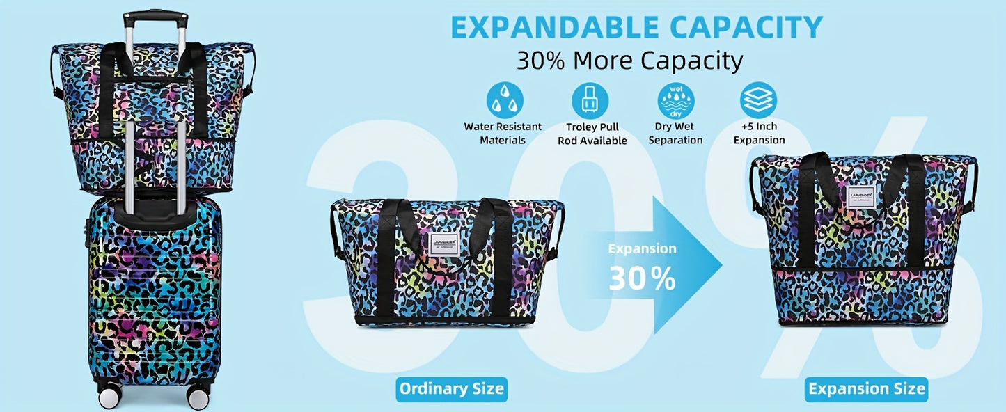 Luggage Sets 3 Piece, Hardside 20 IN Carry on Luggage Airline Approved PC+ABS Suitcase Set with Spinner Wheels TSA Lock, Lightweight Rolling Suitcase for Men and Women, Cheetah Print