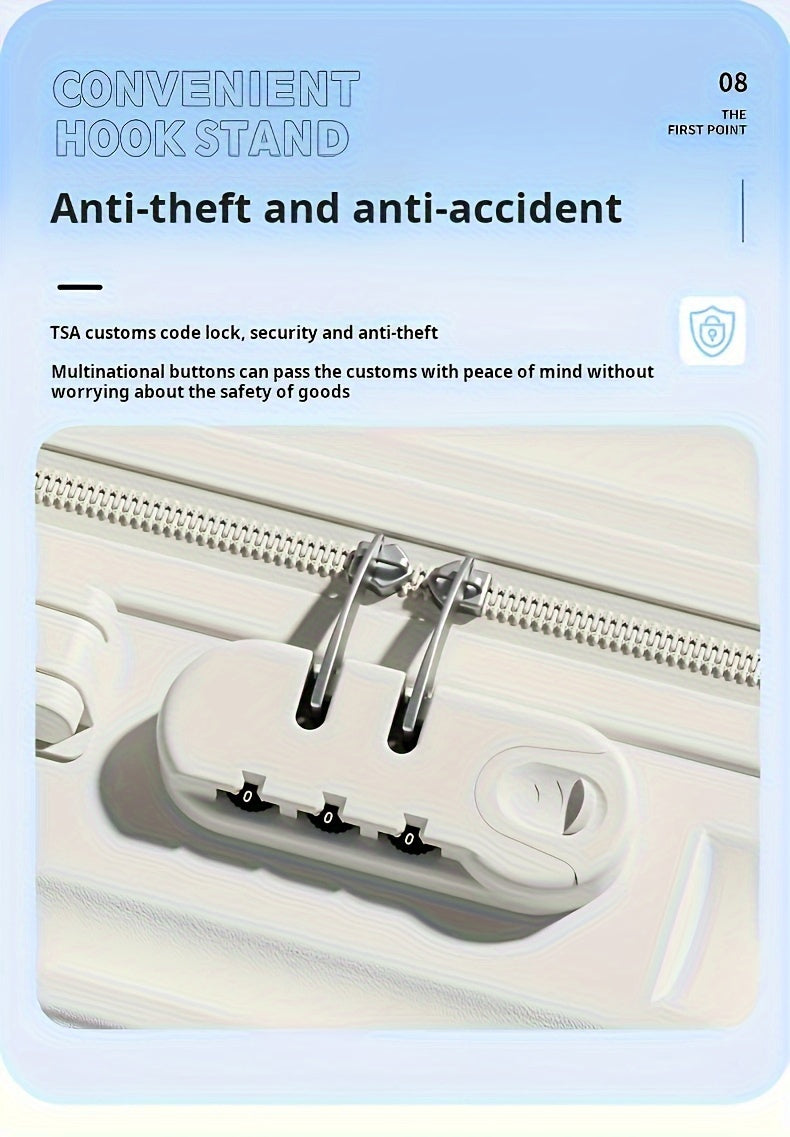 2pcs Hard Shell Luggage Set With ABS+PC Material, Simple And Classic Design Suitcase