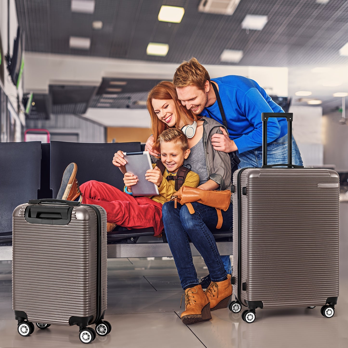 Luggage 5 Piece Sets, Lightweight Rolling Hardside Travel Luggage with TSA Lock, Luggage Set Clearance, Suitcase with Spinner Wheels, Purple