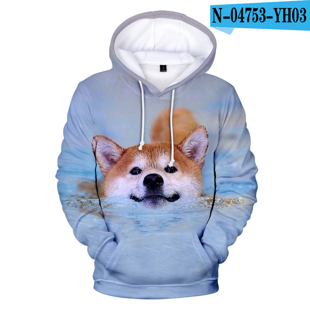 Creative Casual Digital Printing Hooded Sweater men