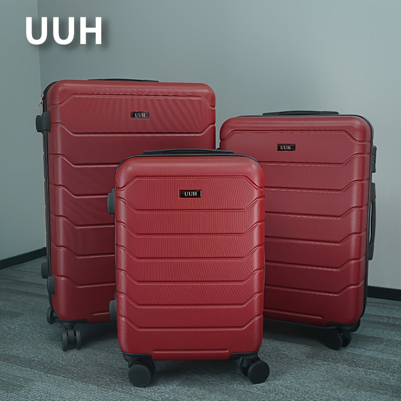 3-Piece Extra-Large Capacity Durable ABS Hardshell Luggage Set - Smooth-Glide Spinner Wheels, Telescopic Handle, Perfect for Frequent Travelers and Family Vacations with Stress-Free Organization and Long-Lasting Durability