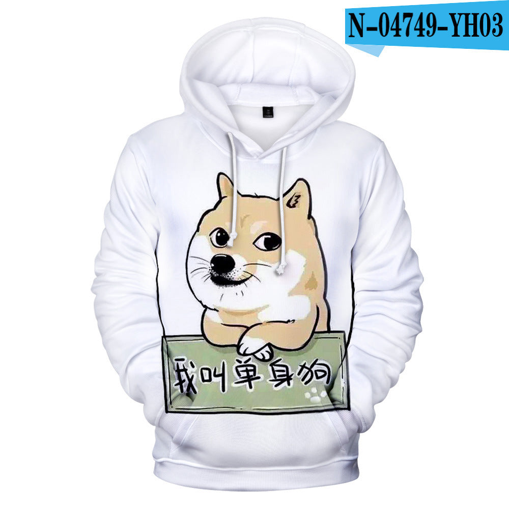 Creative Casual Digital Printing Hooded Sweater men