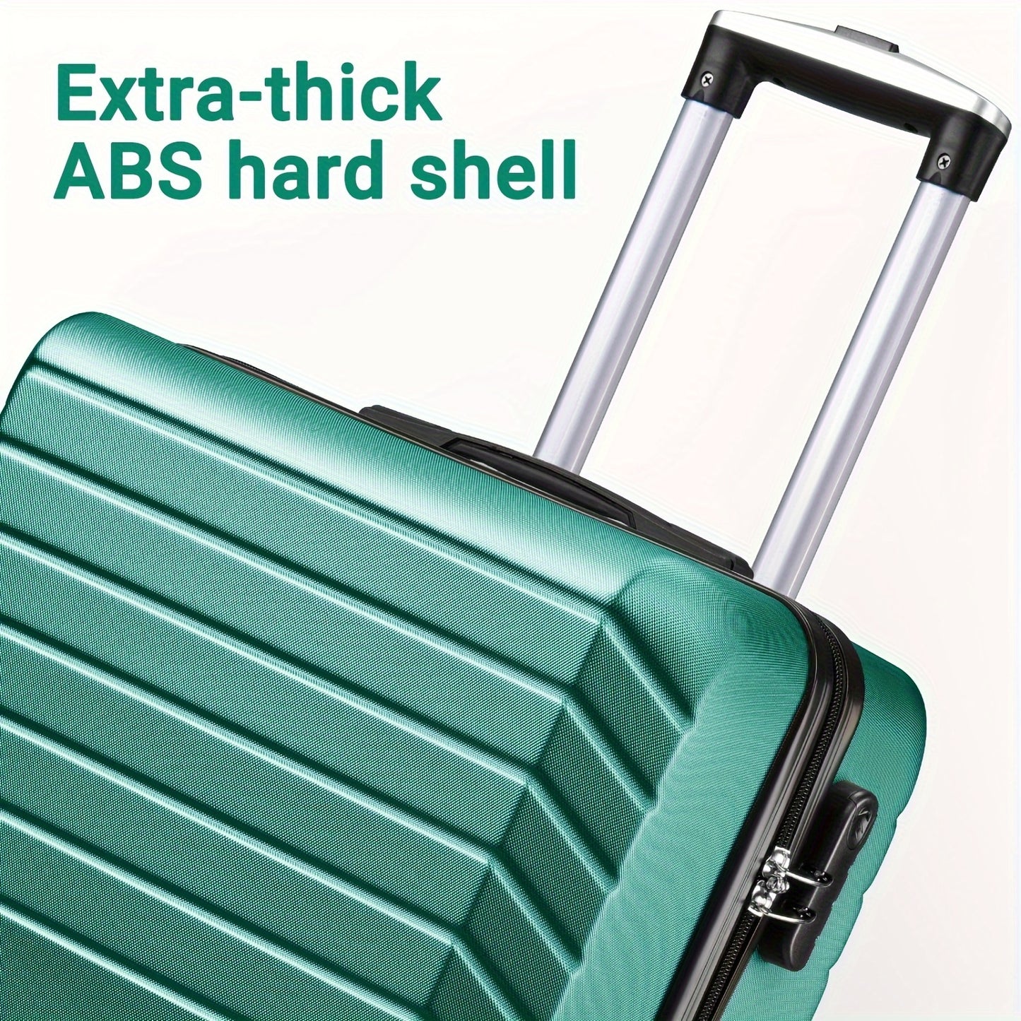 Ten Piece Luggage Set (3*Luggage+7 Storage Bag), Large Capacity Luggage With Telescoping Handle, Extra Thick ABS Durable Hardshell With Double 360° Spinner Wheels, Dopamine Color And Back-to-school Season Student Luggage