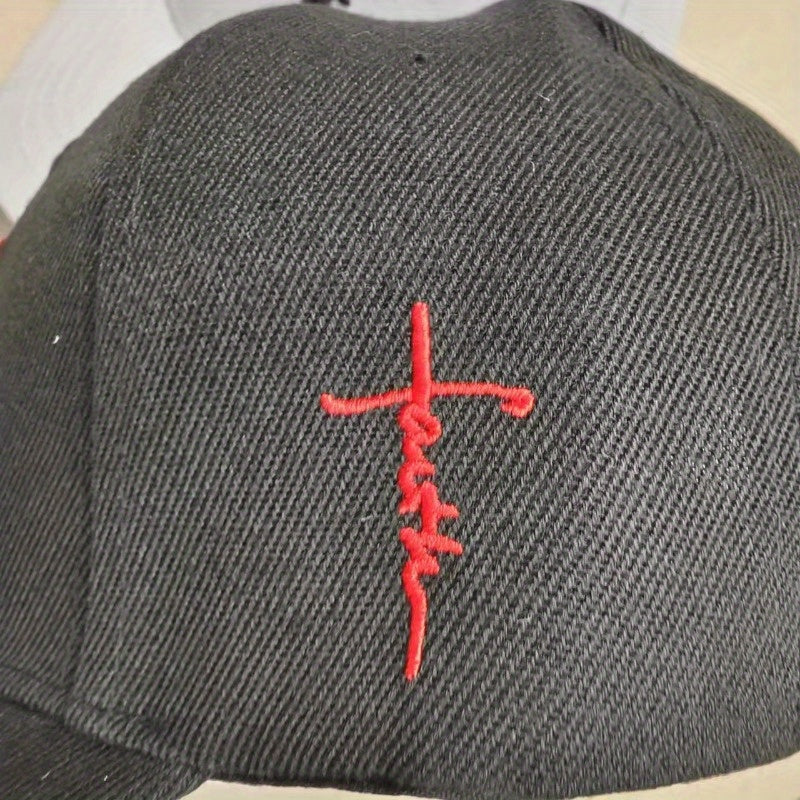 Men&#39;S And Women&#39;S Faith Embroidered Black And White Peaked Baseball Caps, Suitable for Outdoor Streets And Campuses, The Best Choice for Individuality