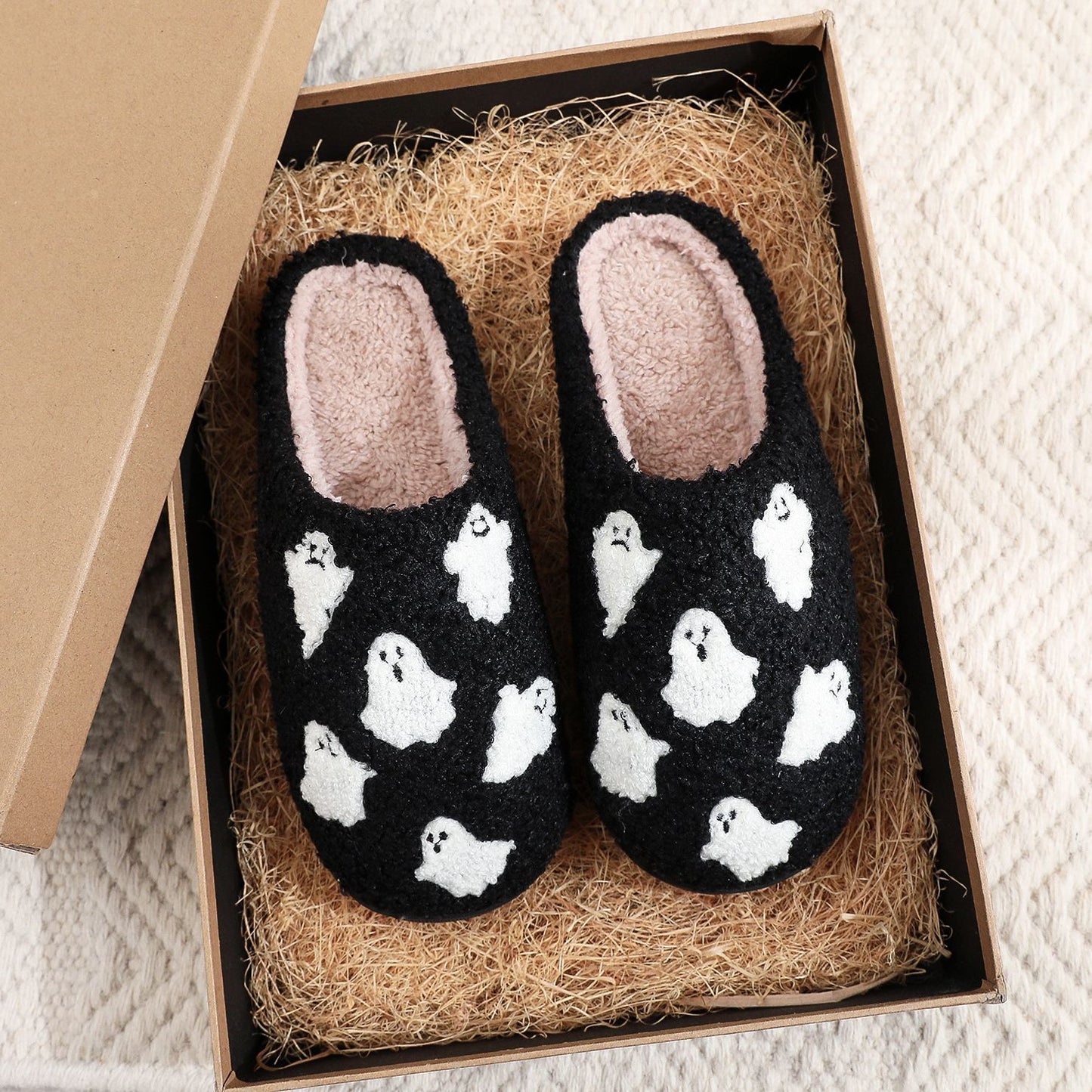 Halloween Ghost Cartoon Thermal Cotton Slippers Men And Women