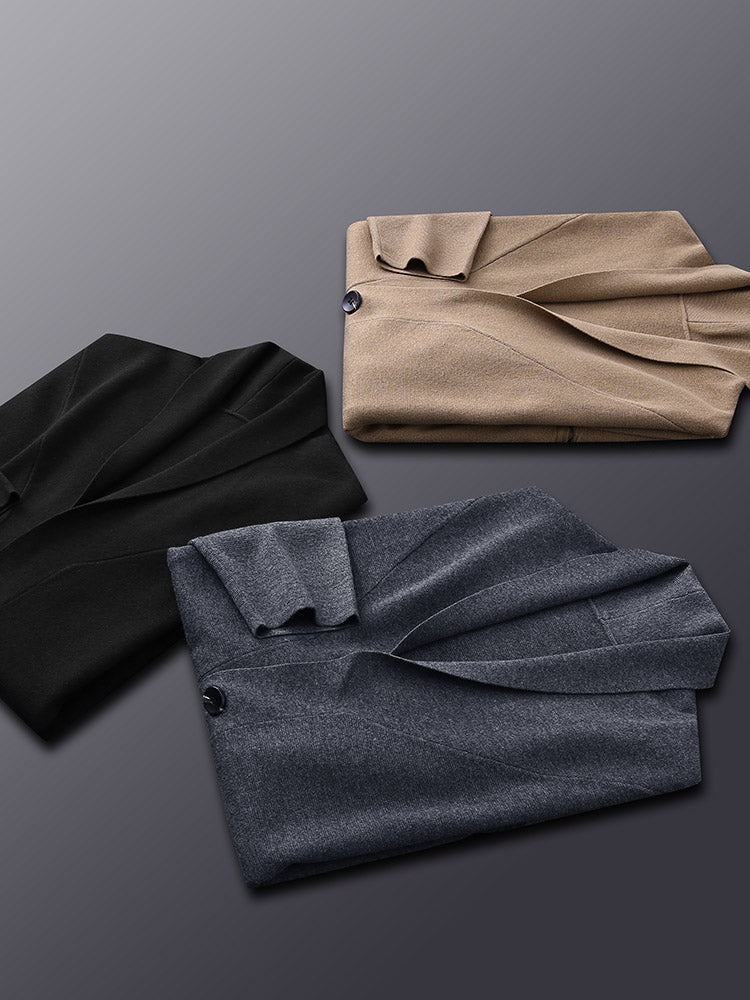 Men's Loose Casual Wool Cardigan For Men Wearing Dad Outfit