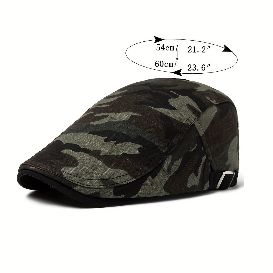 Fashionable Camouflage Beret for Men and Women - Soft, Lightweight Newsboy Cap for Spring, Summer, Autumn - Outdoor Casual Hat, Thin, Caps