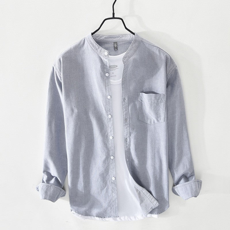 Men's Small Stand Collar Casual Shirt