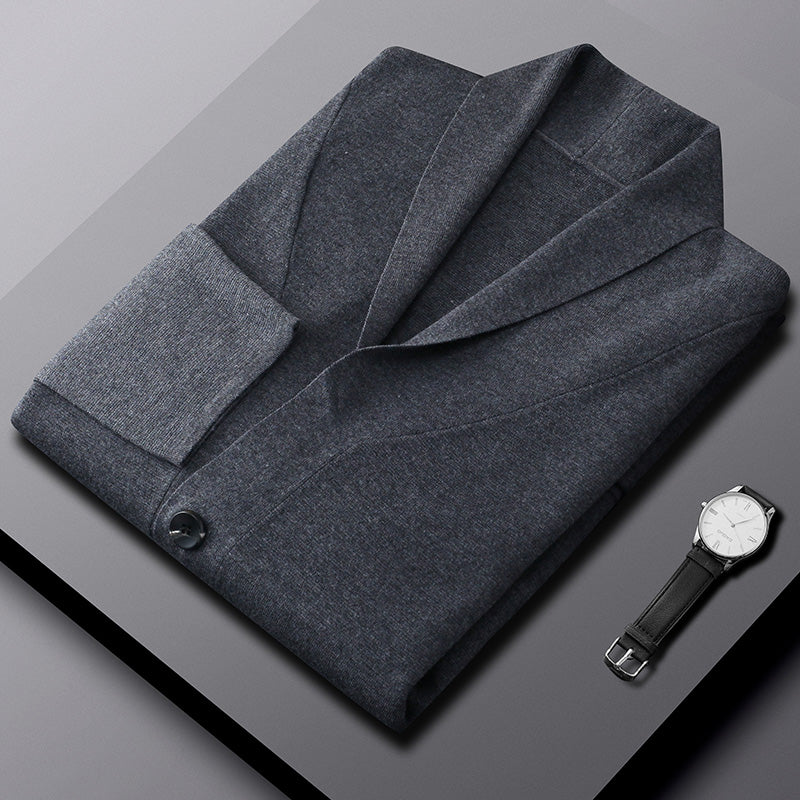 Men's Loose Casual Wool Cardigan For Men Wearing Dad Outfit