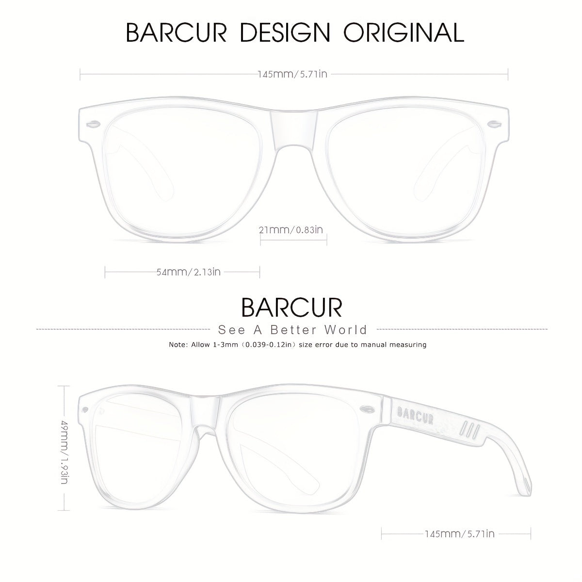 BARCUR, Classic Cool Wooden Temples Sunglasses, UV400 Polarized Sunglasses, For Men Women Holiday Outdoor Beach Vacation Travel Decors