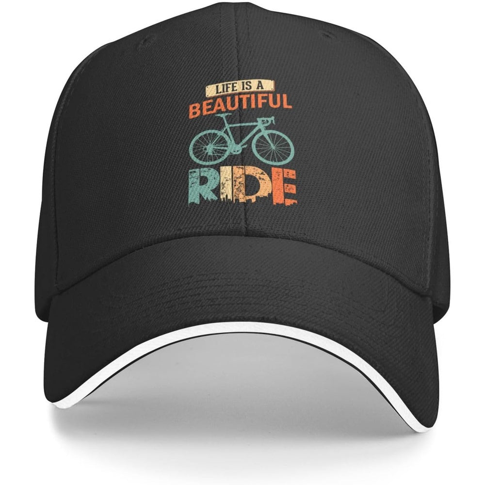 Life is A Beautiful Ride Baseball Cap Sandwich Brim Hats for Men Women Adjustable Caps