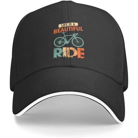 Life is A Beautiful Ride Baseball Cap Sandwich Brim Hats for Men Women Adjustable Caps