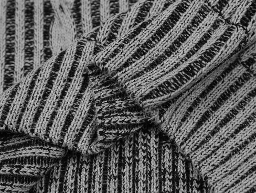 Fashion Vertical Stripes Casual Sweater Men