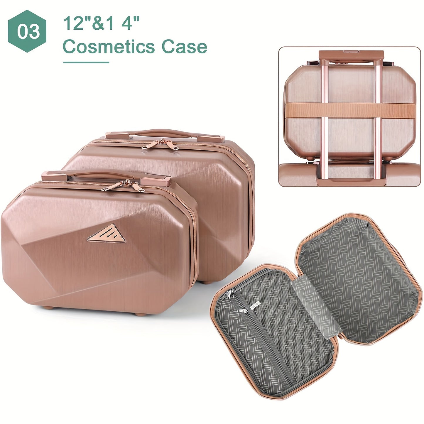 5-Piece Deluxe Travel Luggage Set - Durable ABS Hard Shell, Smooth Spinner Wheels, Ergonomic Aluminum Alloy Handle, Lightweight, Stylish Suitcase for Women and Men - Perfect for Business Trips, Family Vacations, and Adventure