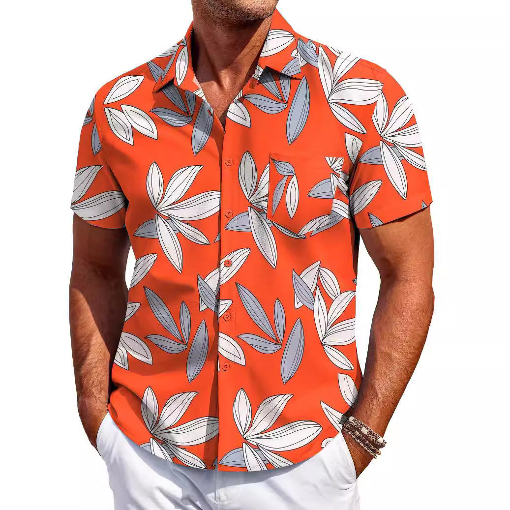 Men's Shirt Versatile New Fashion Trendy Hawaiian Short Sleeve