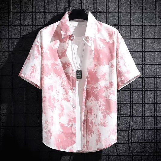 Men's Ice Silk Breathable Summer High-end Printed Shirt
