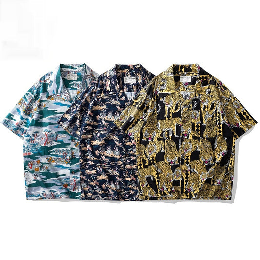 Hawaiian Shirt Cuban Collar Flower