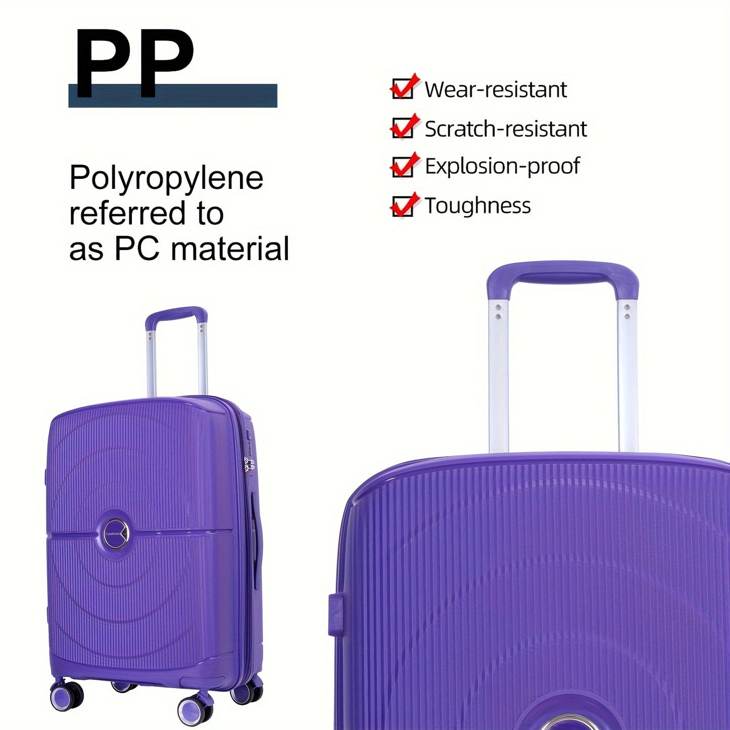 Tripcomp Luggage Sets 3 Piece Expandable Luggage With TSA Lock, Hardside Travel Suitcase Set With Double Spinner Wheels (20/24/28)