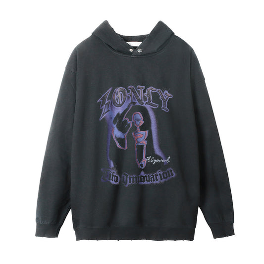 Distressed Hooded Sweater For Men