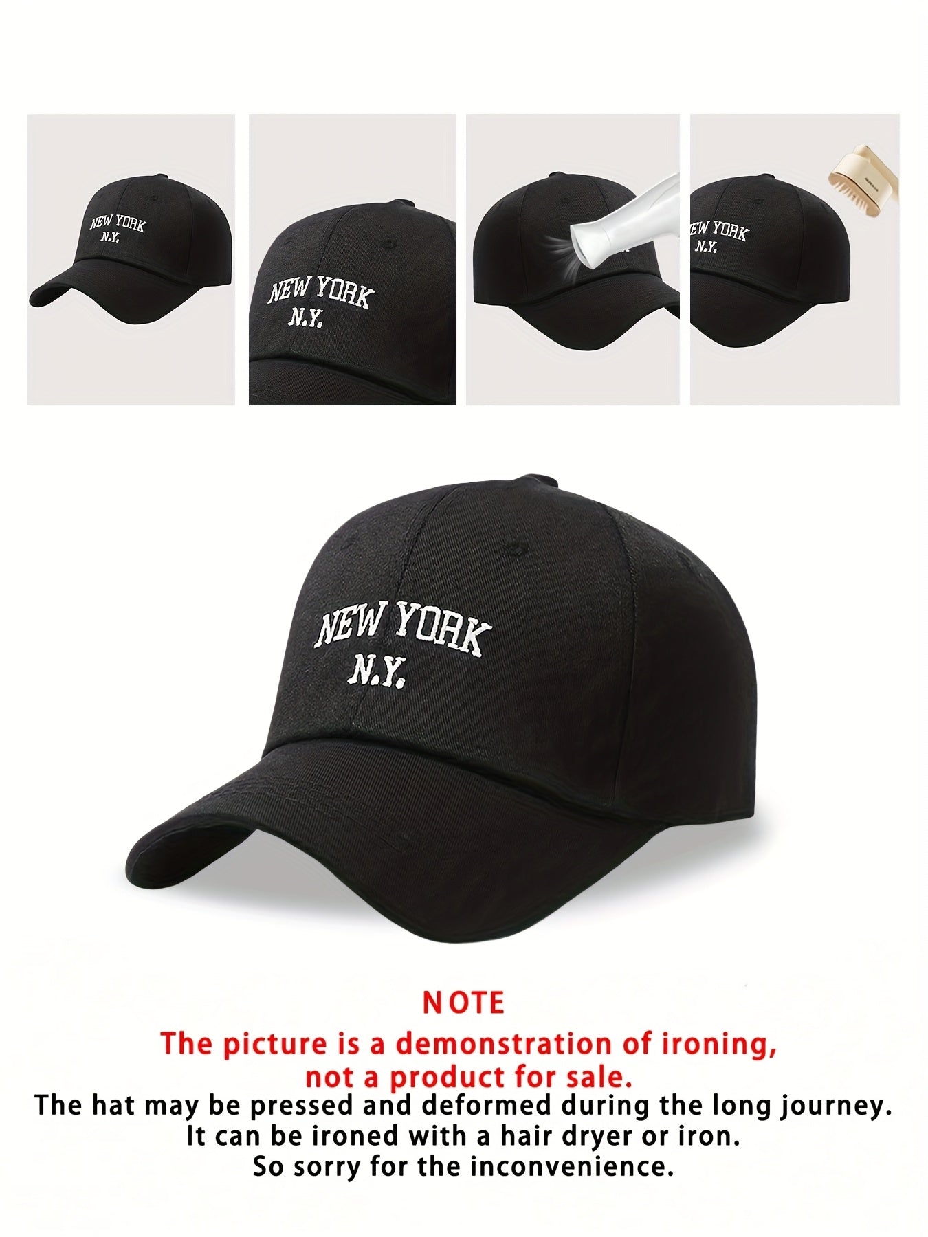 2pcs New York N.Y. Embroidered Baseball Caps - Lightweight, Fitted, Hand Washable for Men & Women - Perfect for Spring & Summer Outdoor Activities, Casual Headwear | Embroidered Cap | Durable Headgear