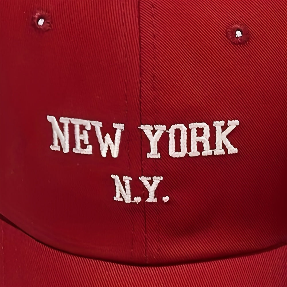 2pcs New York N.Y. Embroidered Baseball Caps - Lightweight, Fitted, Hand Washable for Men & Women - Perfect for Spring & Summer Outdoor Activities, Casual Headwear | Embroidered Cap | Durable Headgear