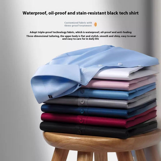 Seamless Three-proof Long-sleeved Men's Shirt Anti-wrinkle