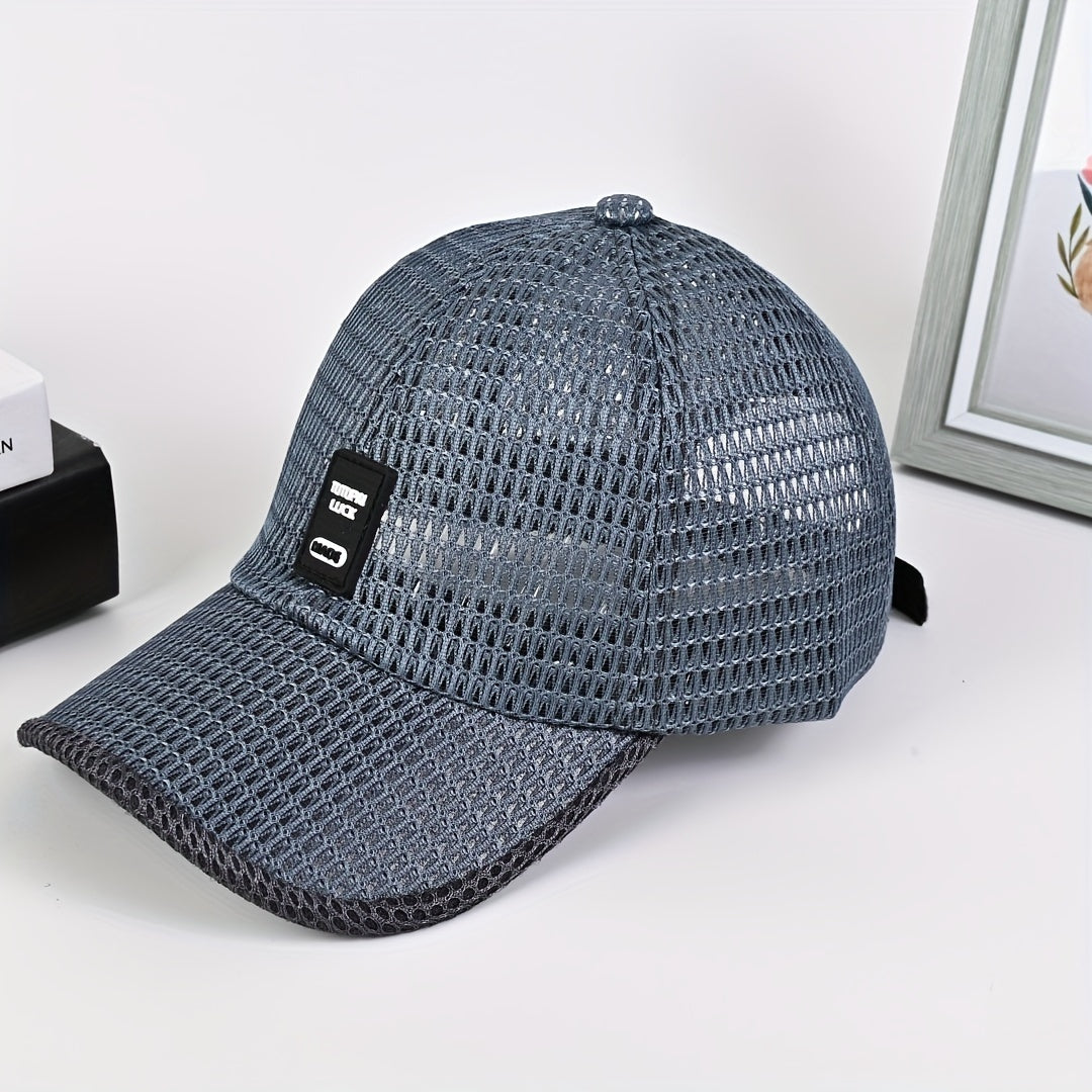 [Mens Mesh Baseball Cap] 1pc Breathable Mesh Men's Baseball Cap - Outdoor Fishing Hats, Dad Hat, Bone Gorras Snapback Trucker Cap, Women hat, Summer Caps