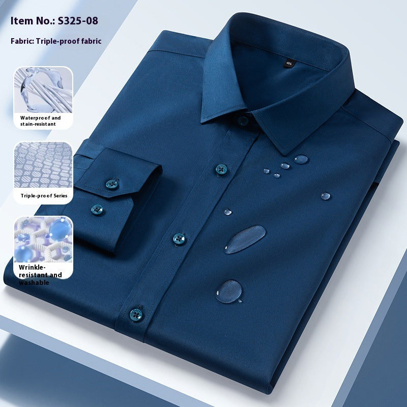 Seamless Three-proof Long-sleeved Men's Shirt Anti-wrinkle