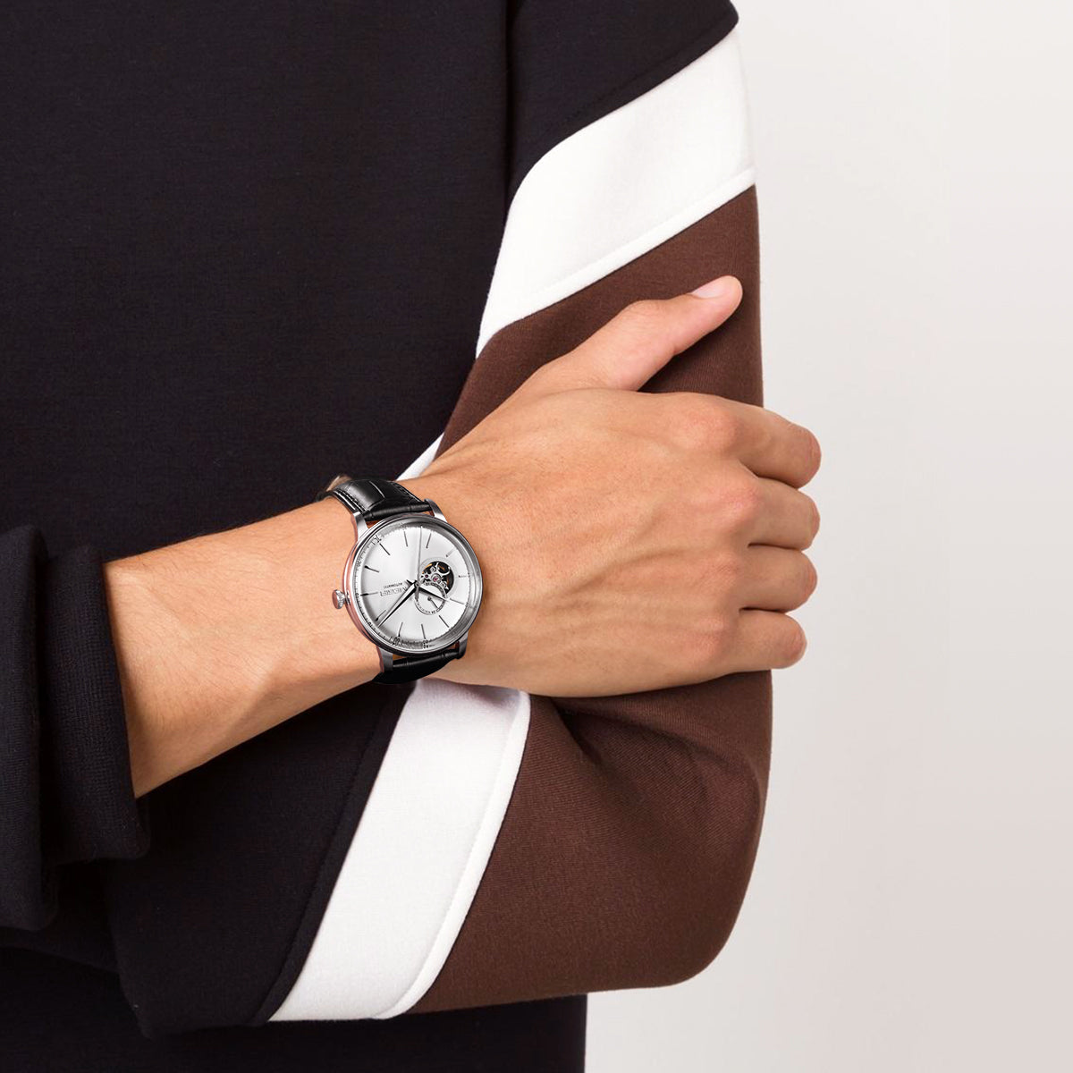 MEGIR Automatic Men's Watch Mechanical Movement Leather Strap Luxury Business Watches 5ATM Waterproof Big Dial Clock Wristwatch-4